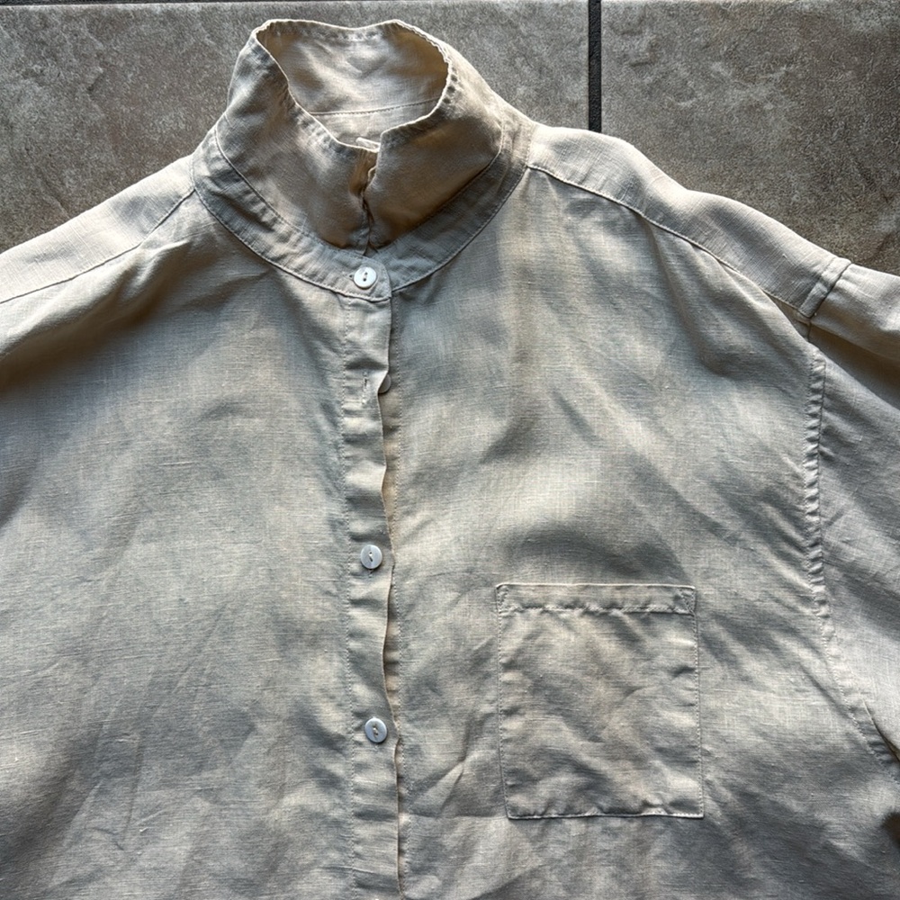 Deiji Studios Womens Linen Set Oatmeal M/L - Picture 6 of 12